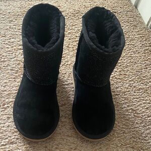 Girls size 10c black glitter uggs